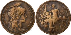 World Coins - France, 5 Centimes, Dupuis, 1912, Paris, Bronze, , KM:842