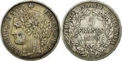 World Coins - Coin, France, Cérès, 5 Francs, 1870, Paris, , Silver, Gadoury:743