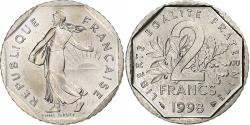 World Coins - France, 2 Francs, Semeuse, 1998, Paris, BU, Nickel, , Gadoury:547