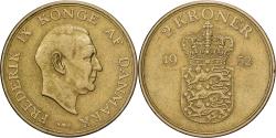 World Coins - Denmark, Frederik IX, 2 Kroner, 1952, Copenhagen, Aluminum-Bronze,