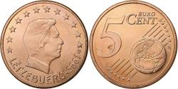 World Coins - Luxembourg, 5 Euro Cent, 2007, Paris, Copper Plated Steel,