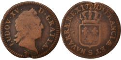 World Coins - France, Louis XV, Sol, Sol à la vieille tête, 1770, Reims, Copper,