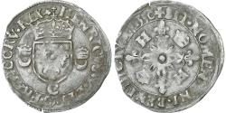 World Coins - France, Henri II, Douzain aux croissants, 1550, Caen, Billon,