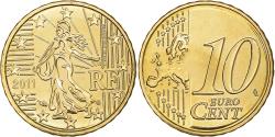 World Coins - France, 10 Euro Cent, 2011, Paris, BU, , Brass, Gadoury:4b., KM:1410