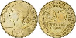 World Coins - France, 20 Centimes, Marianne, 1980, Paris, Aluminum-Bronze,