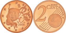 World Coins - France, 2 Euro Cent, 2008, Paris, Proof / BE, , Copper Plated Steel