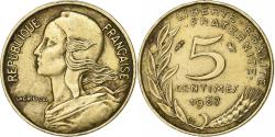 World Coins - France, 5 Centimes, Marianne, 1967, Paris, Aluminum-Bronze,