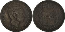 World Coins - Coin, Spain, Alfonso XII, 10 Centimos, 1879, Barcelona, , Bronze