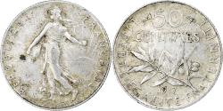 World Coins - France, 50 Centimes, Semeuse, 1917, Paris, Silver, , Gadoury:420