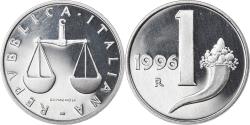 World Coins - Coin, Italy, Lira, 1996, Rome, Proof, , Aluminum, KM:91