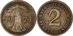 World Coins - Coin, GERMANY, WEIMAR REPUBLIC, 2 Rentenpfennig, 1924, Munich,