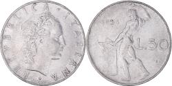 World Coins - Coin, Italy, 50 Lire, 1956, Rome, , Stainless Steel, KM:95.1