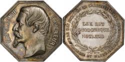 World Coins - France, Token, Napoléon III, Notaires de Fontainebleau, Silver, Caqué