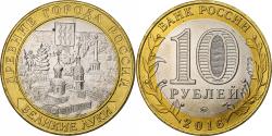World Coins - Russia, 10 Roubles, Velikiye Luki, 2016, Moscow, Bi-Metallic,