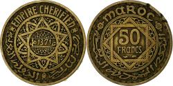 World Coins - Morocco, 50 Francs, 1371, Aluminum-Bronze,