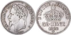 World Coins - Coin, France, Napoleon III, 50 Centimes, 1866, Bordeaux, , Silver