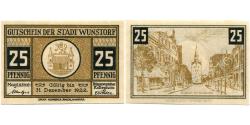World Coins - Banknote, Germany, Wunstorf, 25 Pfennig, château, 1922, UNC(63) Mehl:1458.2