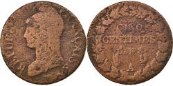 World Coins - Coin, France, Dupré, 5 Centimes, AN 8/5, Paris, rooster / cornucopia