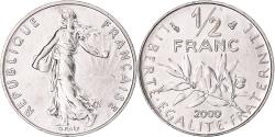 World Coins - Coin, France, Semeuse, 1/2 Franc, 2000, Paris, BU, , Nickel, KM:931.1