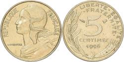 World Coins - France, 5 Centimes, Marianne, 1996, Paris, Aluminum-Bronze,