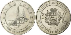 World Coins - France, Medal, 3 Euro Ville du Havre, Pont de Normandie, 1996,
