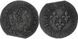 World Coins - France, Louis XIII, Double Tournois, 1638, Tours, Copper, , Gadoury:11