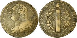 World Coins - Coin, France, 2 sols françois, 1791, Paris, , Bronze, KM 603.1