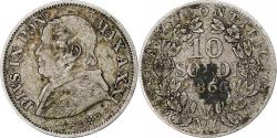 World Coins - ITALIAN STATES, PAPAL STATES, Pius IX, 10 Soldi, 50 Centesimi, 1866, Roma