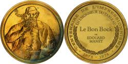 World Coins - France, Medal, Le Bon Bock, Edouard Manet, Vermeil,