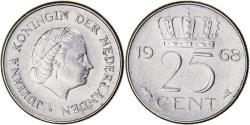 World Coins - Coin, Netherlands, Juliana, 25 Cents, 1968, , Nickel, KM:183