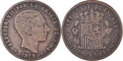 World Coins - Coin, Spain, Alfonso XII, 10 Centimos, 1879, Barcelona, , Bronze