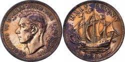 World Coins - Great Britain, George VI, 1/2 Penny, 1948, Bronze, , KM:844