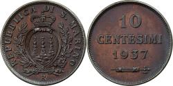 World Coins - San Marino, 10 Centesimi, 1937, Rome, Bronze, , KM:13