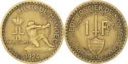 World Coins - Coin, Monaco, Louis II, Franc, 1924, Poissy, , Aluminum-Bronze, KM:111