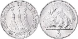 World Coins - Coin, San Marino, 5 Lire, 1975, Rome, , Aluminum, KM:42