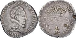 World Coins - France, Henri III, Teston, 4e type au col plat, 1576, La Rochelle, Silver