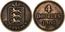 World Coins - Guernsey, 4 Doubles, 1906, Heaton, Bronze, , KM:5