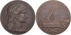 World Coins - France, Medal, Ministère de la Marine, Lâcher de Pigeons, 1900, Bronze, Marey
