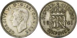World Coins - United Kingdom, George VI, 6 Pence, 1941, Silver,