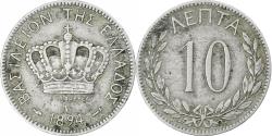 World Coins - Greece, George I, 10 Lepta, 1894, Paris, Copper-nickel, , KM:59