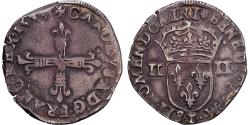World Coins - France, Charles X, 1/4 Ecu, 1595, Nantes, Silver, , Gadoury:520