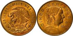 World Coins - Coin, Mexico, 5 Centavos, 1969, Mexico City, , Brass, KM:426