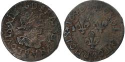 World Coins - France, Louis XIII, Double Tournois, 1640, La Rochelle, Copper,