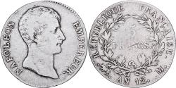 World Coins - France, 5 Francs, Napoléon I, An 12, Toulouse, Silver, , KM:660.8