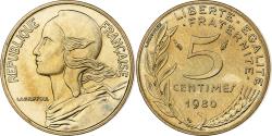 World Coins - France, 5 Centimes, Marianne, 1980, MDP, série FDC, Cupro-aluminium-nickel