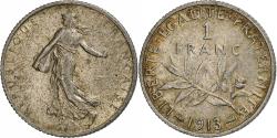 World Coins - France, Semeuse, Franc, 1913, Paris, , Silver, KM:844.1, Gadoury:467
