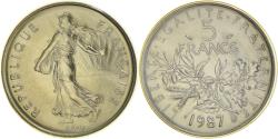 World Coins - Coin, France, Semeuse, 5 Francs, 1987, Paris, FDC, , Nickel Clad