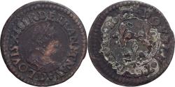 World Coins - France, Louis XIII, Double Tournois, 1617, Lyon, , Copper, Gadoury:5