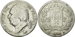 World Coins - Coin, France, Louis XVIII, Louis XVIII, 2 Francs, 1824, Paris, , Silver