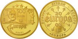World Coins - France, Medal, L'Europe, 500 Sakala, Estonie, 2003, , Copper Gilt